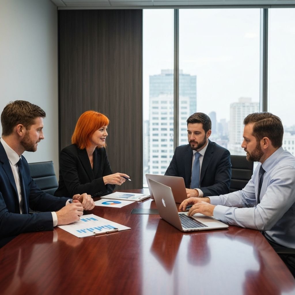 Professional corporate team meeting